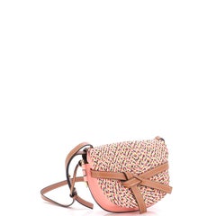 Loewe Gate Shoulder Bag Leather with Raffia Small