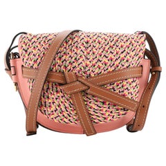 Loewe Gate Shoulder Bag Leather with Raffia Small