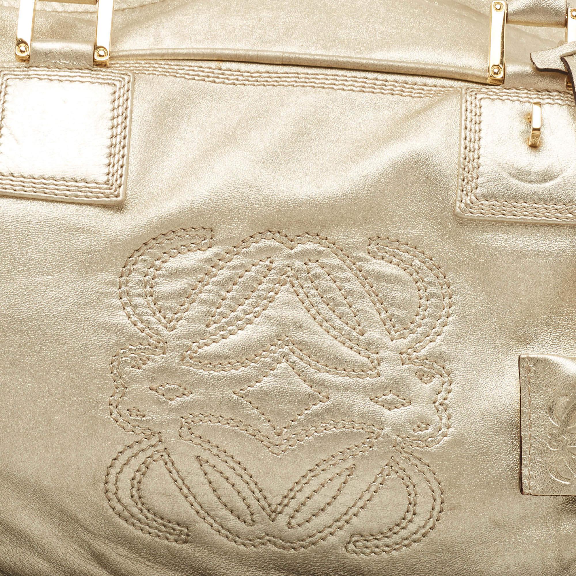 Loewe Gold Leather Amazona 36 Satchel 11