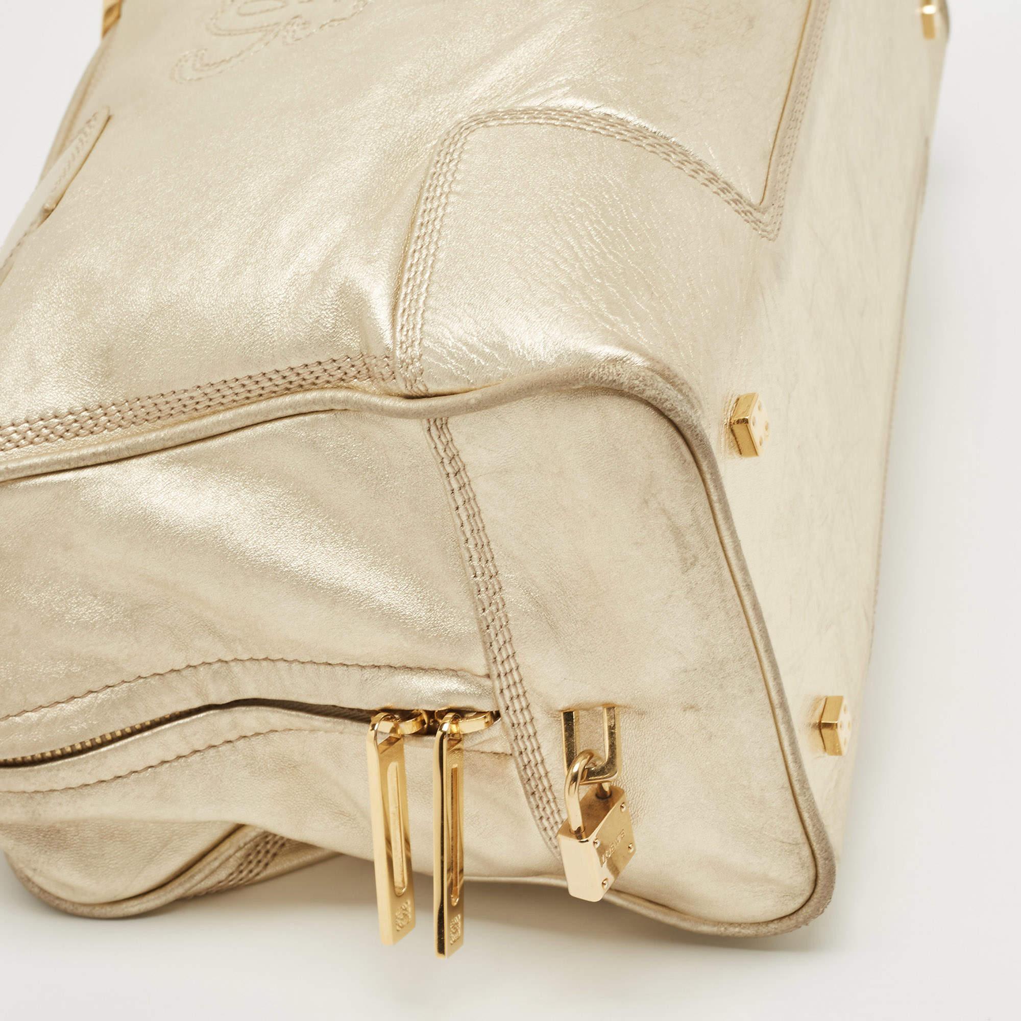 Loewe Gold Leather Amazona 36 Satchel 4