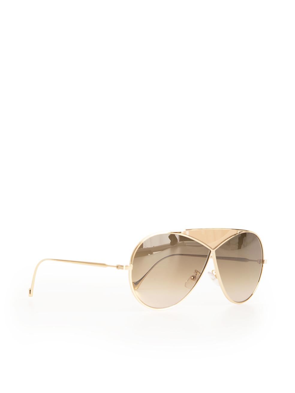 Loewe Gold Puzzle Gradient Aviator Sunglasses In New Condition In London, GB