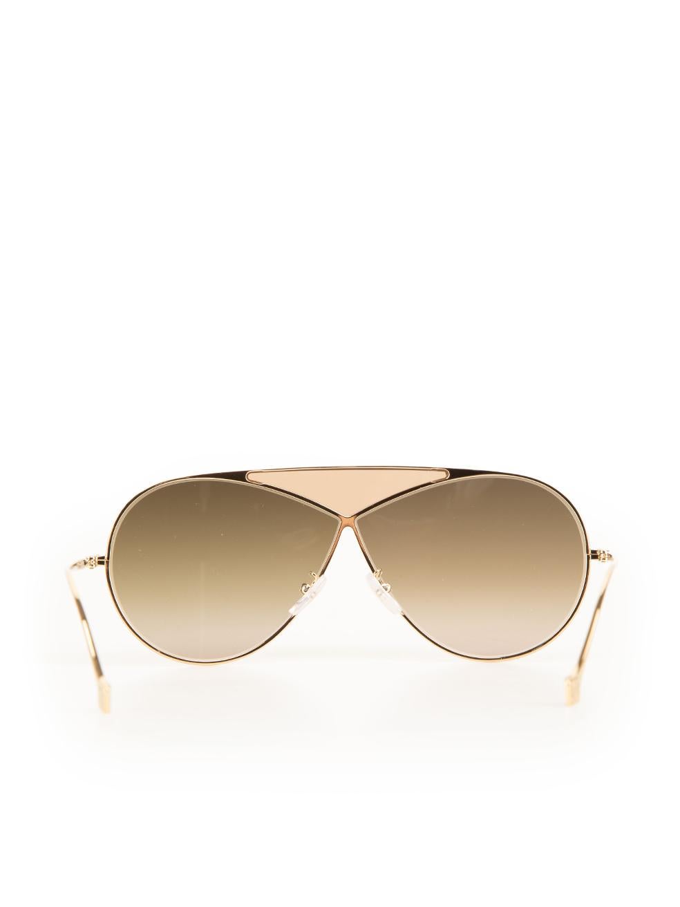 Women's Loewe Gold Puzzle Gradient Aviator Sunglasses