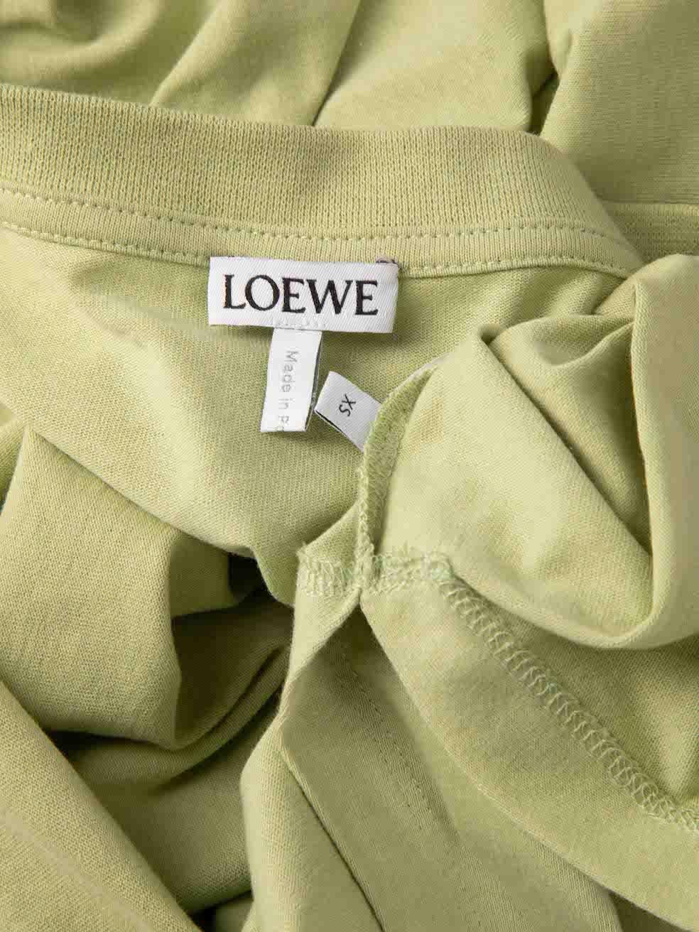 Women's Loewe Green Anagram Embroidered Boxy T-Shirt Size XS For Sale