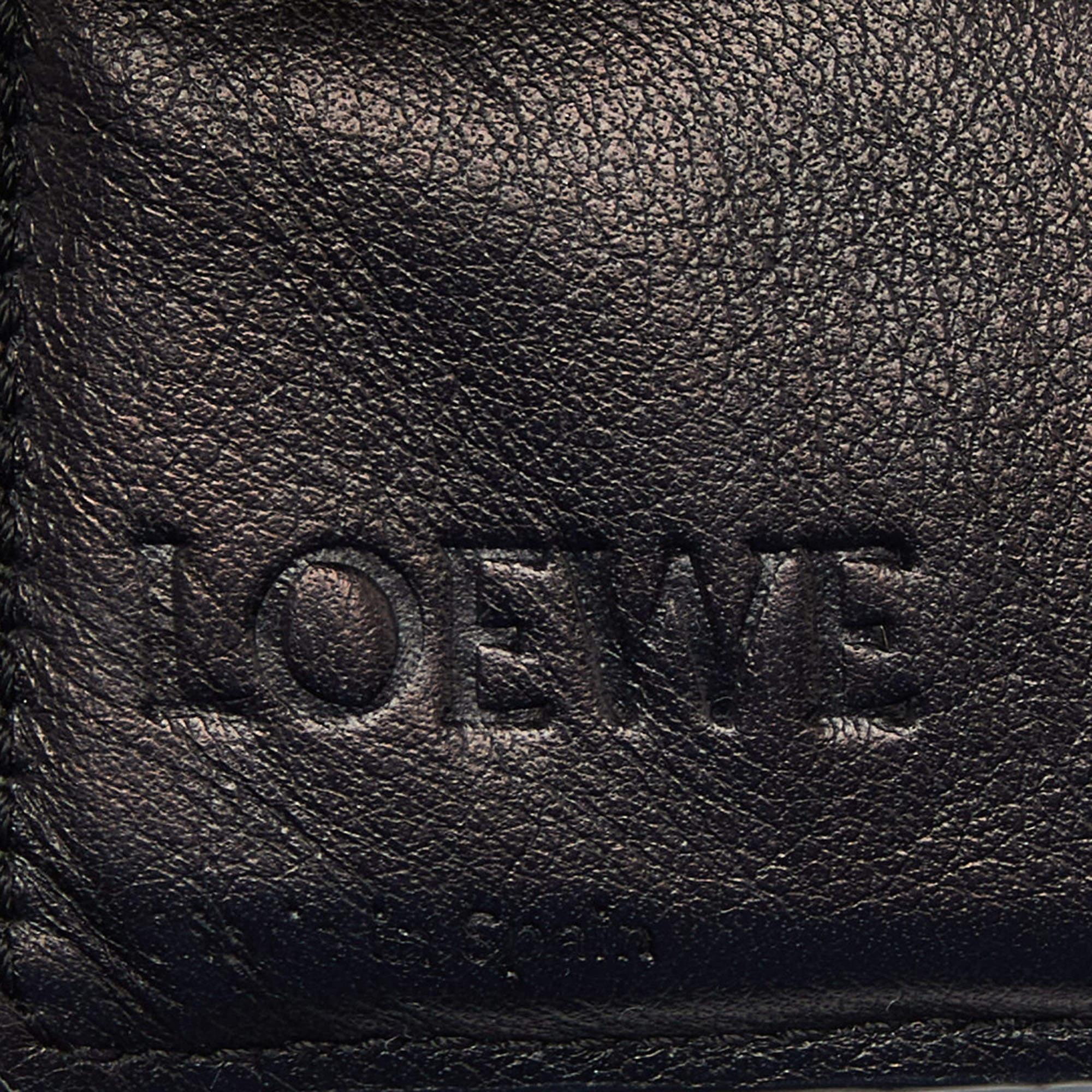 Women's Loewe Green/Blue Leather Zip Compact Wallet