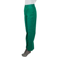 LOEWE green cotton Denim 2022 TWISTED HIGH WAISTED Jeans Pants 38 S