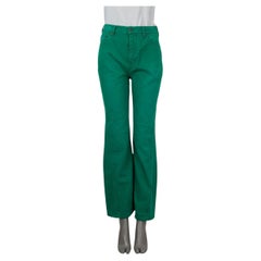 LOEWE green cotton Denim 2022 TWISTED HIGH WAISTED Jeans Pants 38 S