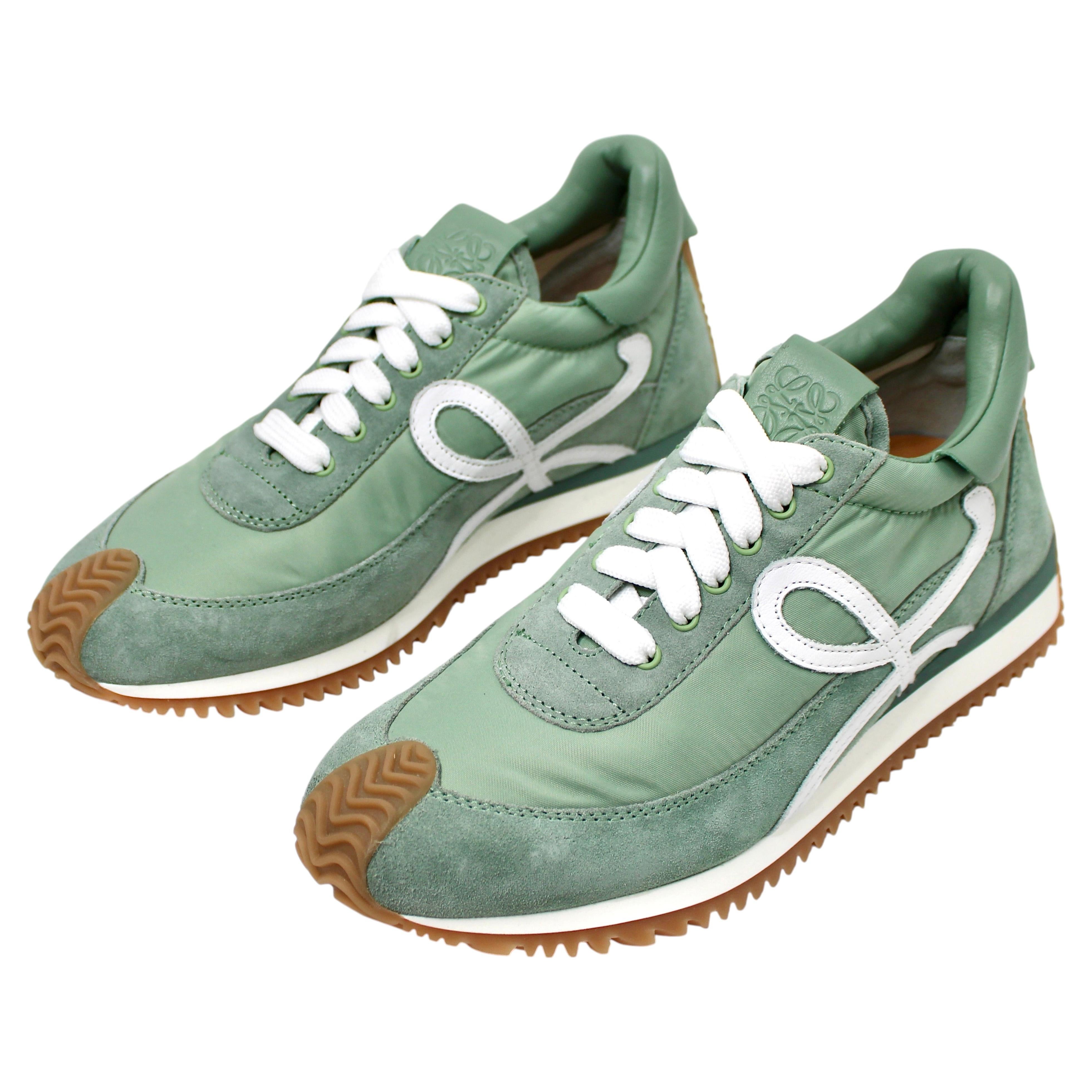 Loewe Green Flow Runner Suede Sneakers