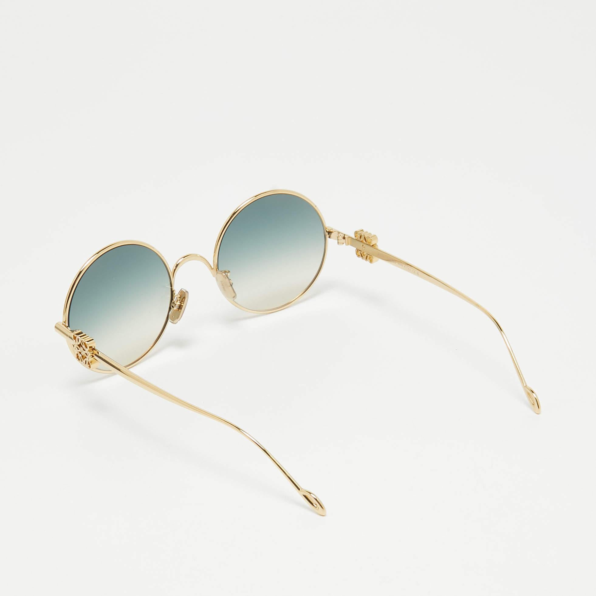 Gray Loewe Green Gradient LW40107U Round Sunglasses