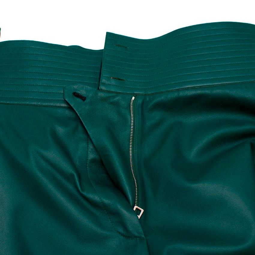 Black Loewe Green Leather Judo Trousers FR 36