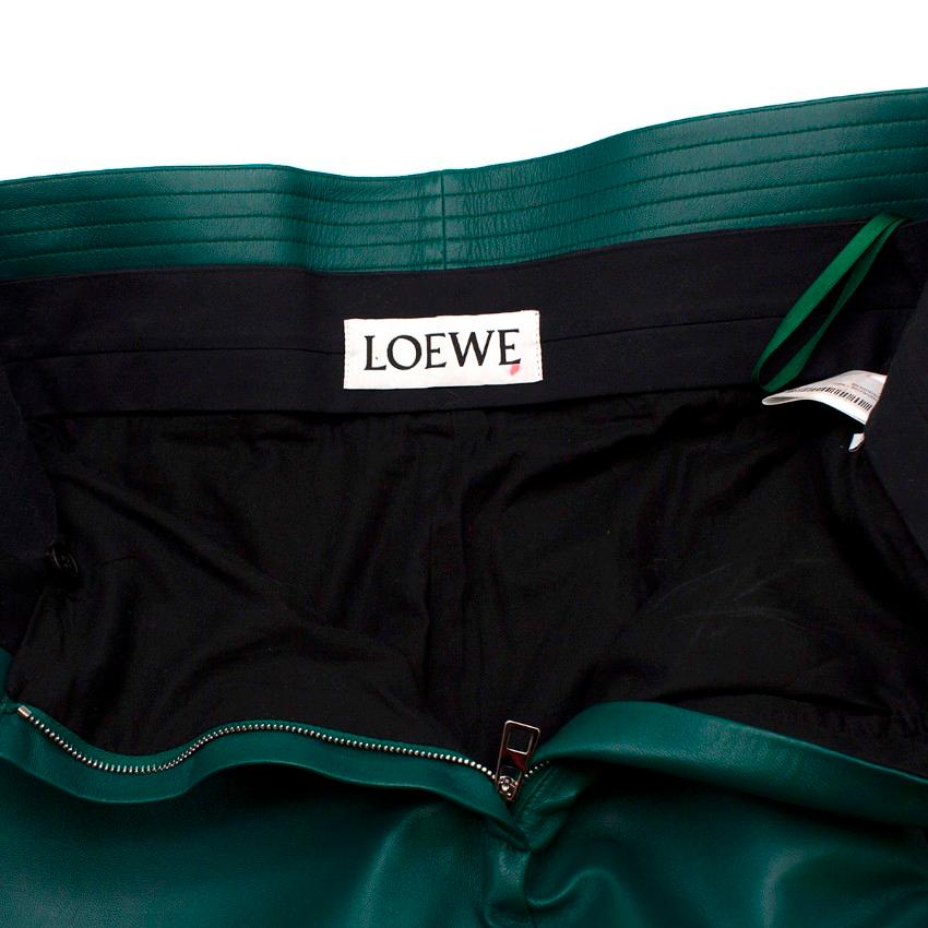 Loewe Green Leather Judo Trousers FR 36 In Good Condition In London, GB