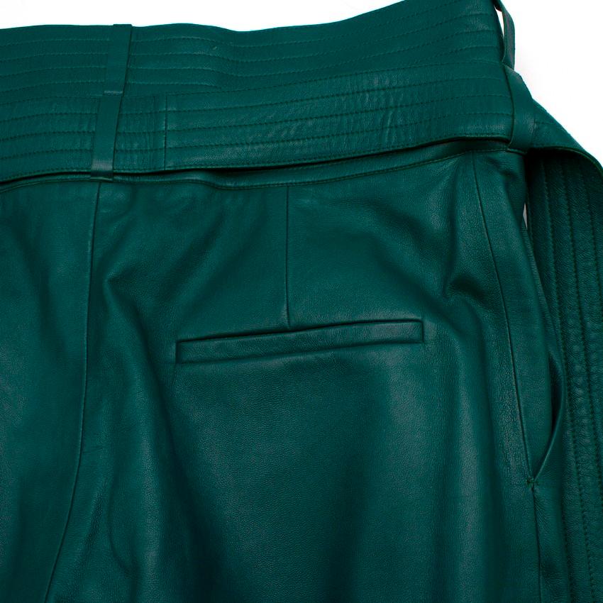 Loewe Green Leather Judo Trousers FR 36 3