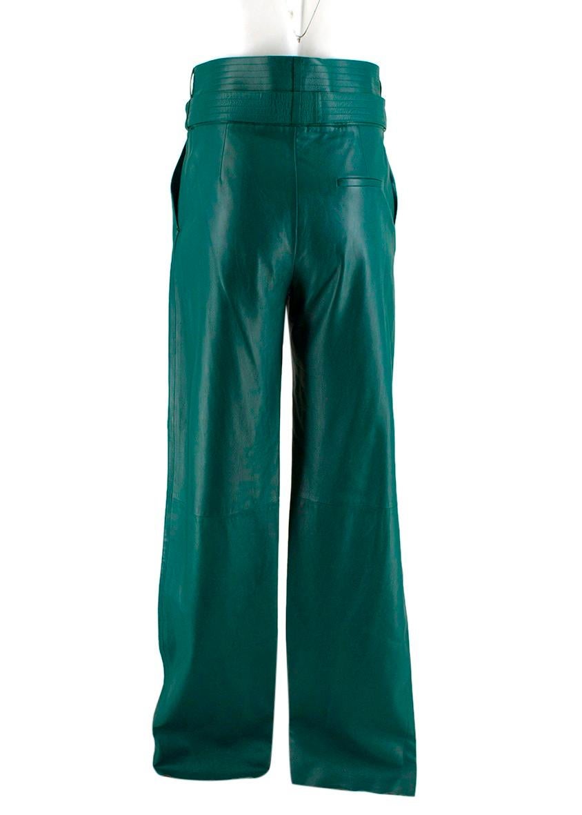 Loewe Green Leather Judo Trousers FR 36 4