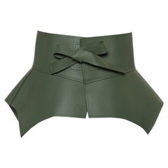 Loewe Green Leather Obi Corset Belt S