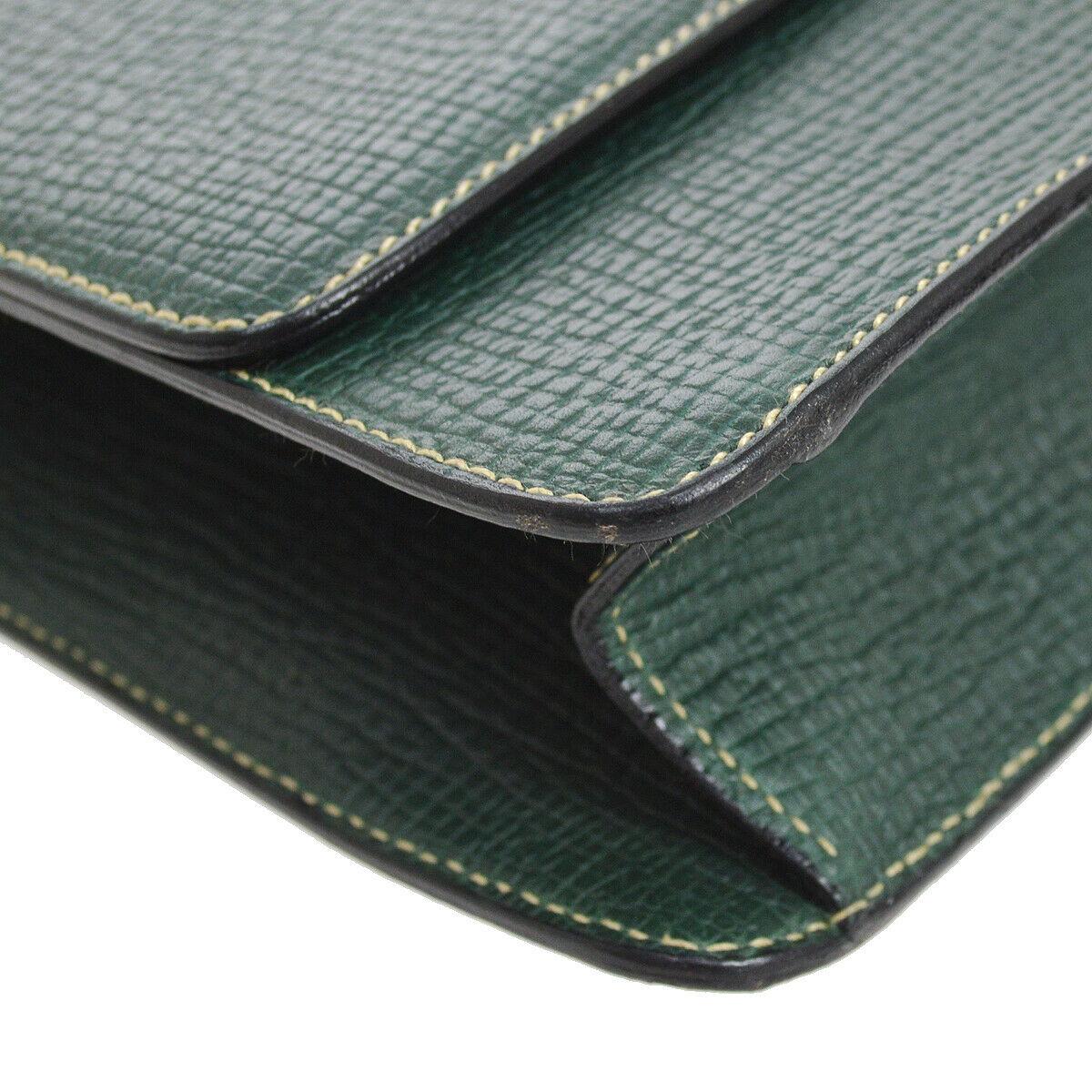 Women's Loewe Green Leather Slip Buckle Kelly Style Top Handle Satchel Shoulder Bag