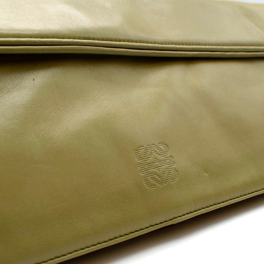 Women's or Men's Loewe Green Leather Vintage Long Clutch