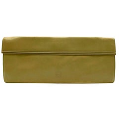 Loewe Green Leather Vintage Long Clutch