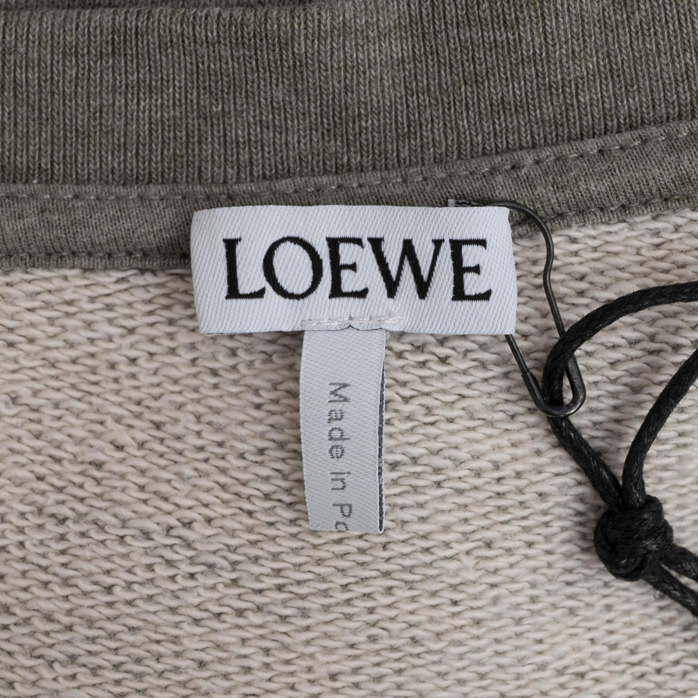 LOEWE gris verdoso algodón LOGO BORDADO Sudadera Sudadera L en venta 1