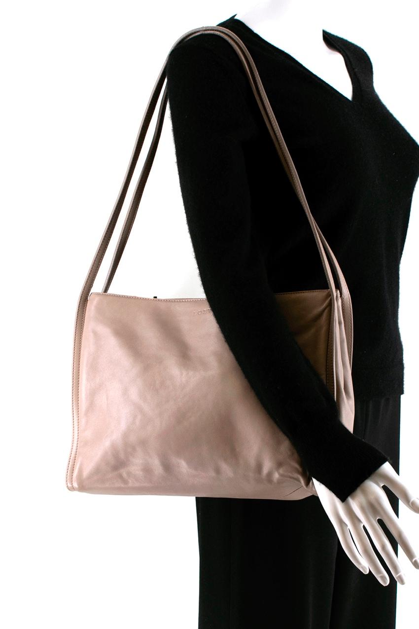 Women's Loewe Greige Leather Vintage Shoulder Bag