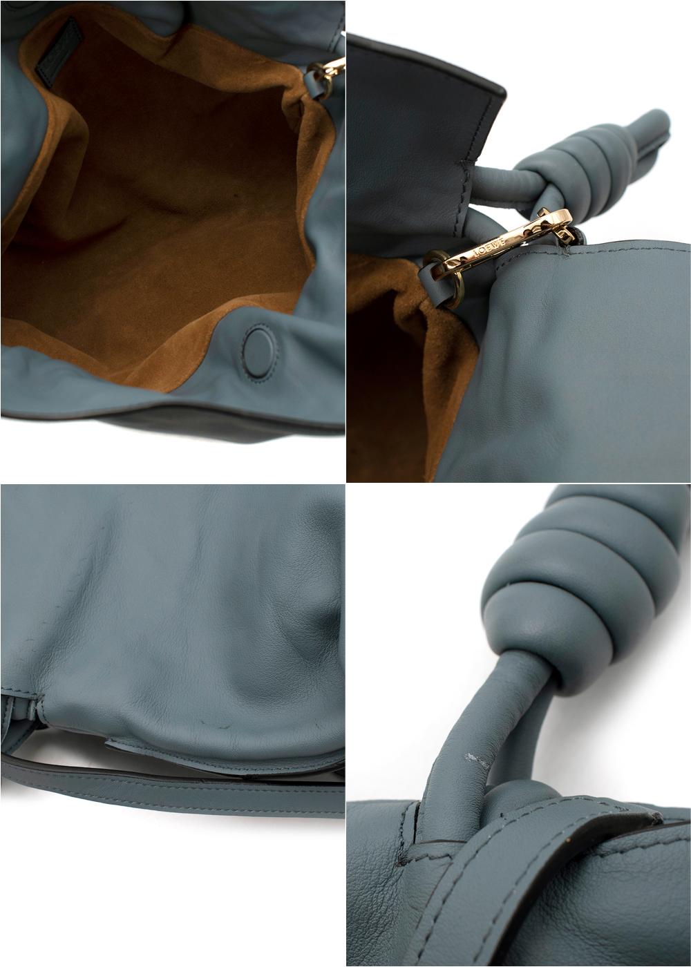 Loewe Grey-Blue Leather Flamenco Knot Bag 1
