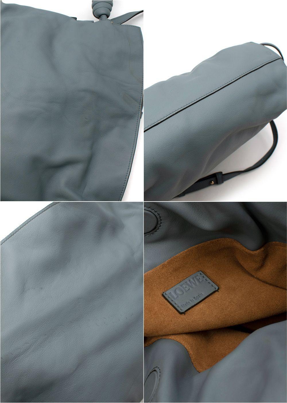 Women's Loewe Grey-Blue Leather Flamenco Knot Bag For Sale
