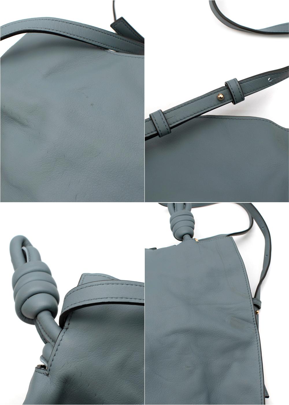 Loewe Grey-Blue Leather Flamenco Knot Bag 3