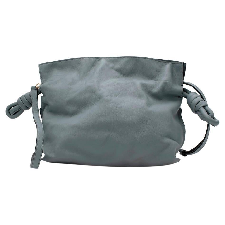 Loewe Grey-Blue Leather Flamenco Knot Bag
