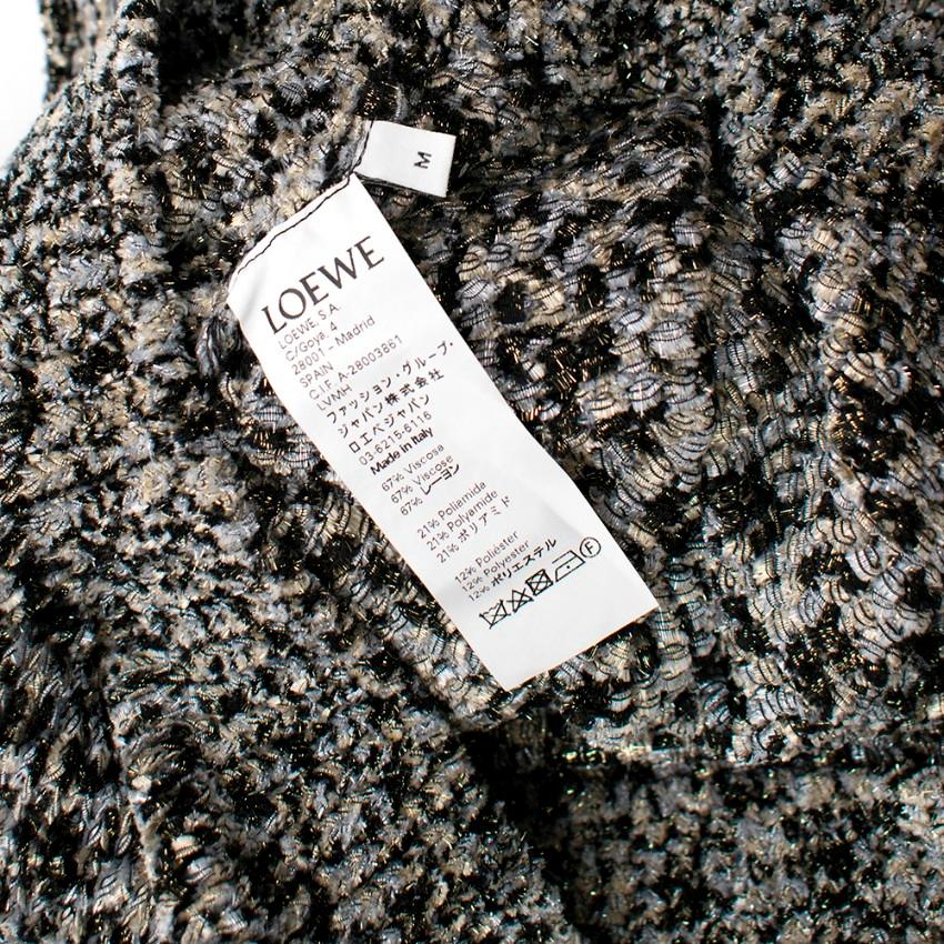 Loewe Grey Cropped Lurex Sweater M  2