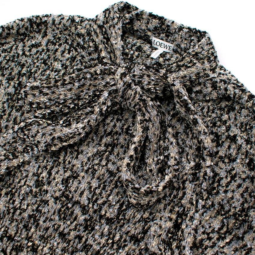 Loewe Grey Cropped Lurex Sweater M  3