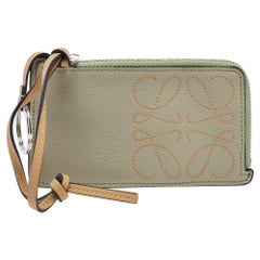 Loewe Grey Leather Anagram Coin Card Holder