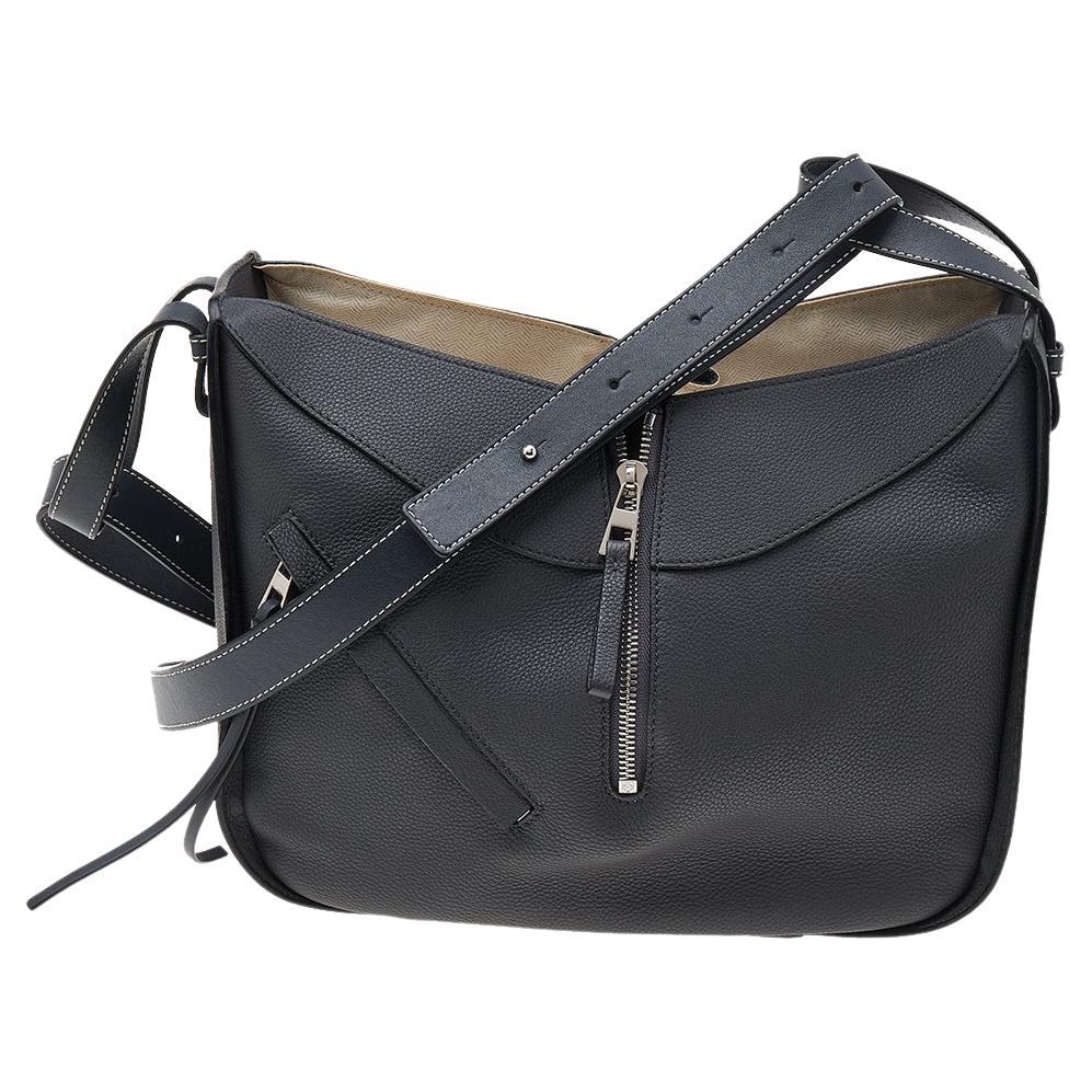 Loewe Grey Leather Medium Hammock Shoulder Bag