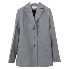 Loewe Grey Pinstripe Tie Back Blazer Jacket