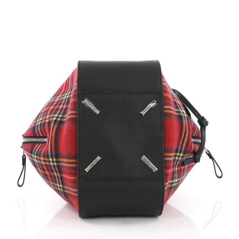 leather tartan bag