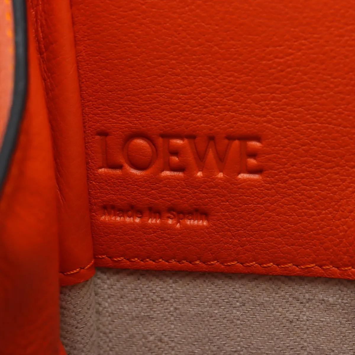 *Loewe Hammock Drawstring Medium Borsa a tracolla in pelle e paglia Marrone x Arancione in vendita 8