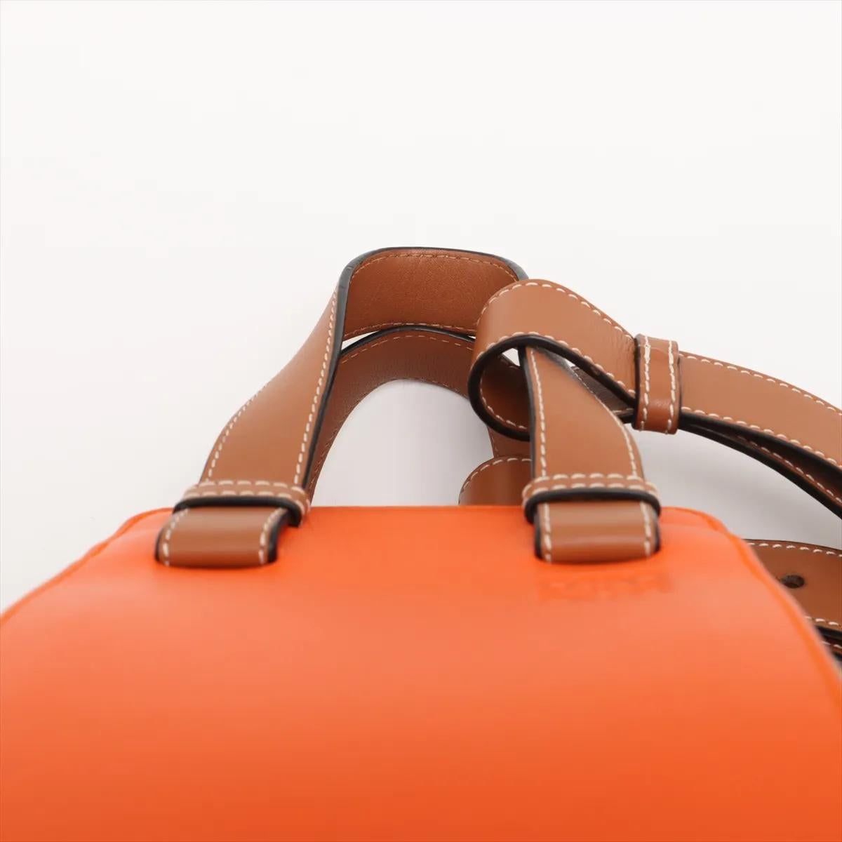 *Loewe Hammock Drawstring Medium Borsa a tracolla in pelle e paglia Marrone x Arancione in vendita 3