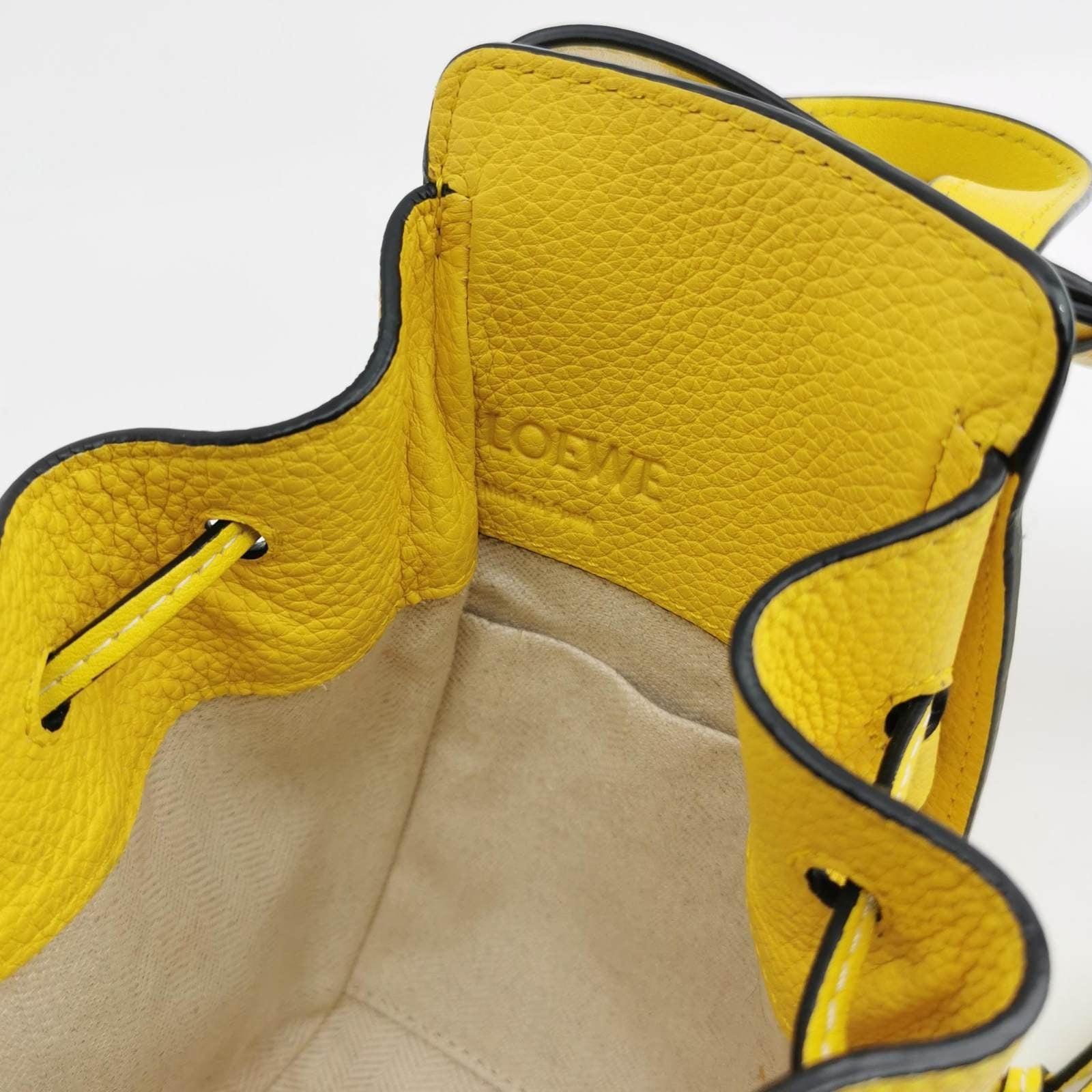 Loewe Hammock Mini Yellow Calfskin Leather Top Handle Crossbody Bag 6