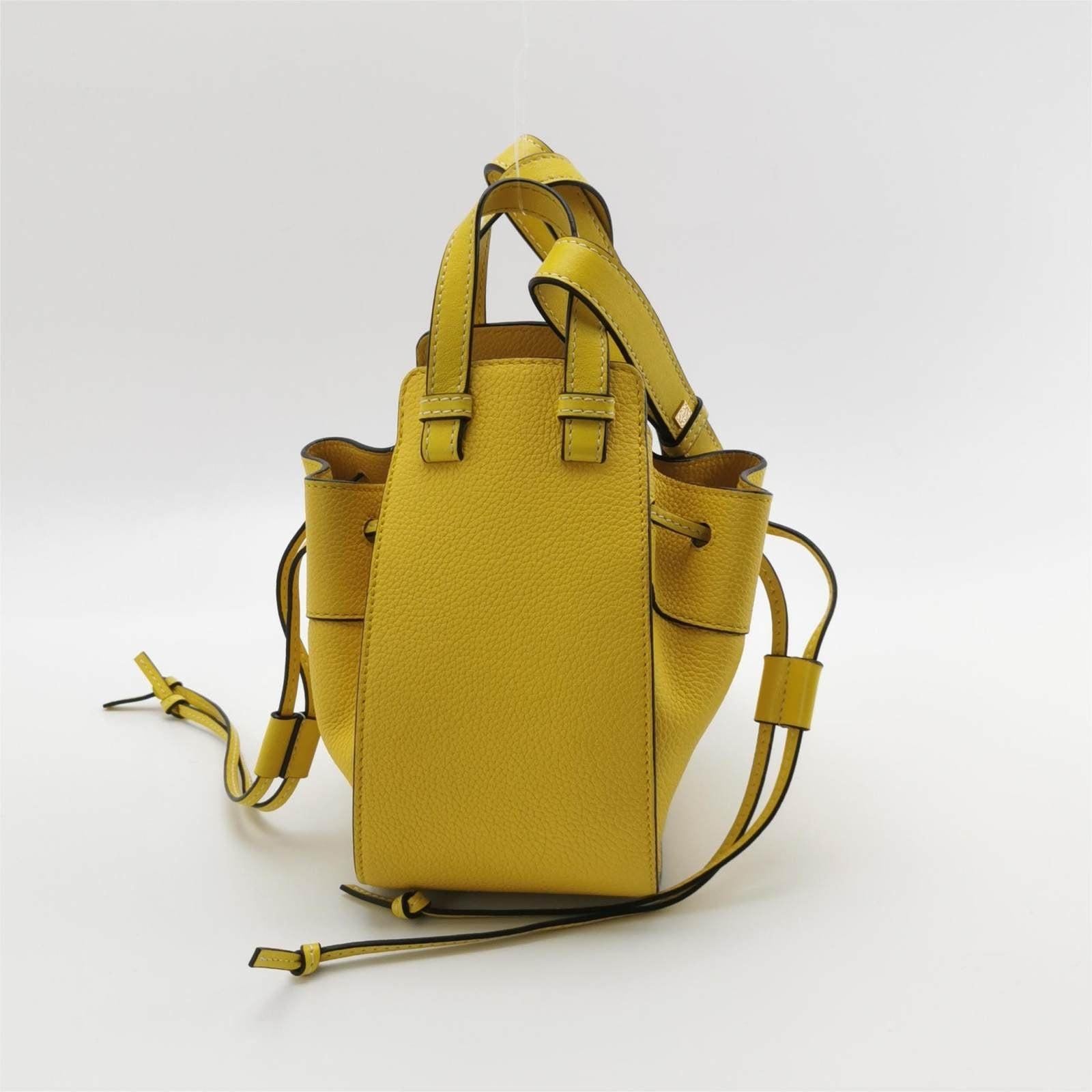 Loewe Hammock Mini Yellow Calfskin Leather Top Handle Crossbody Bag 2