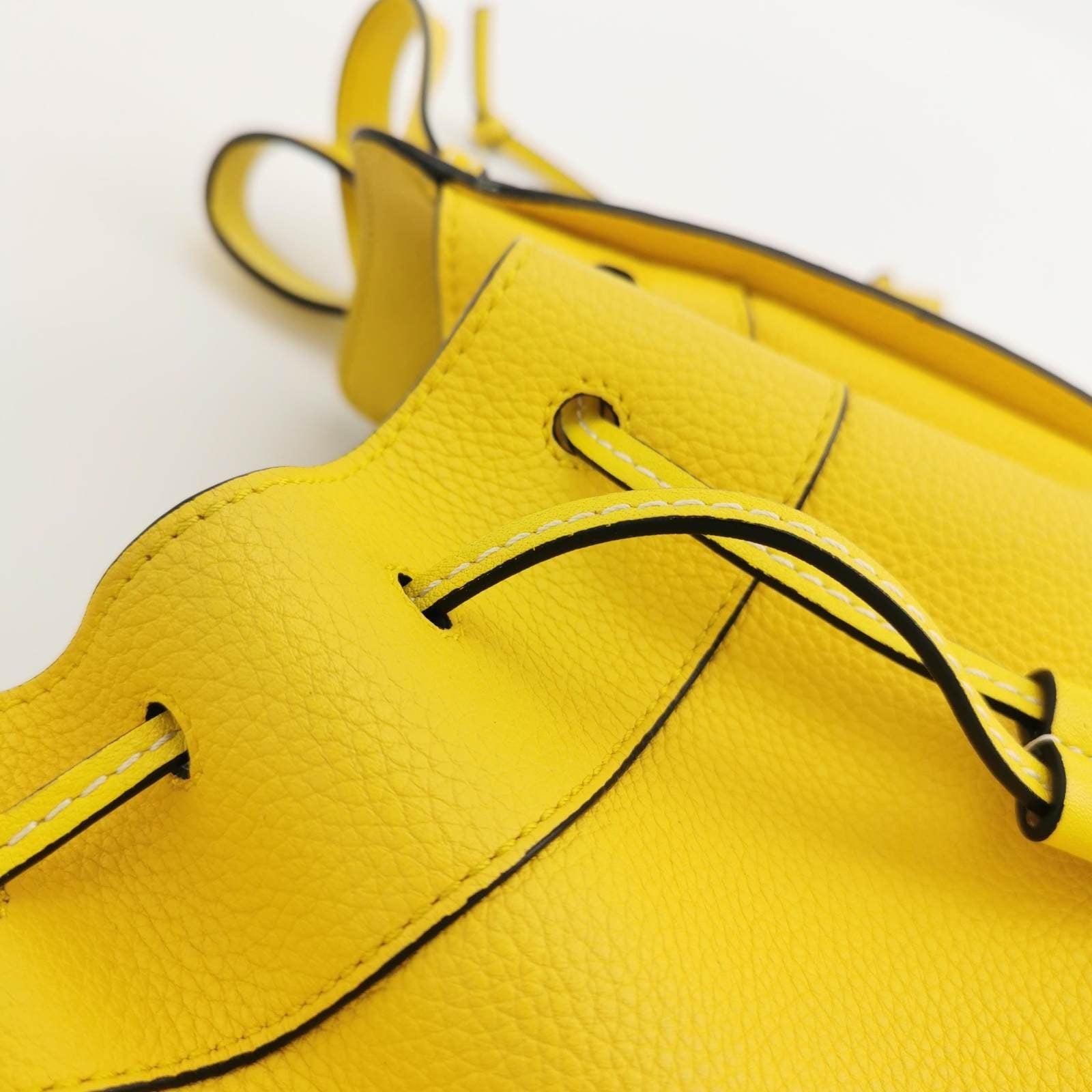 Loewe Hammock Mini Yellow Calfskin Leather Top Handle Crossbody Bag 3