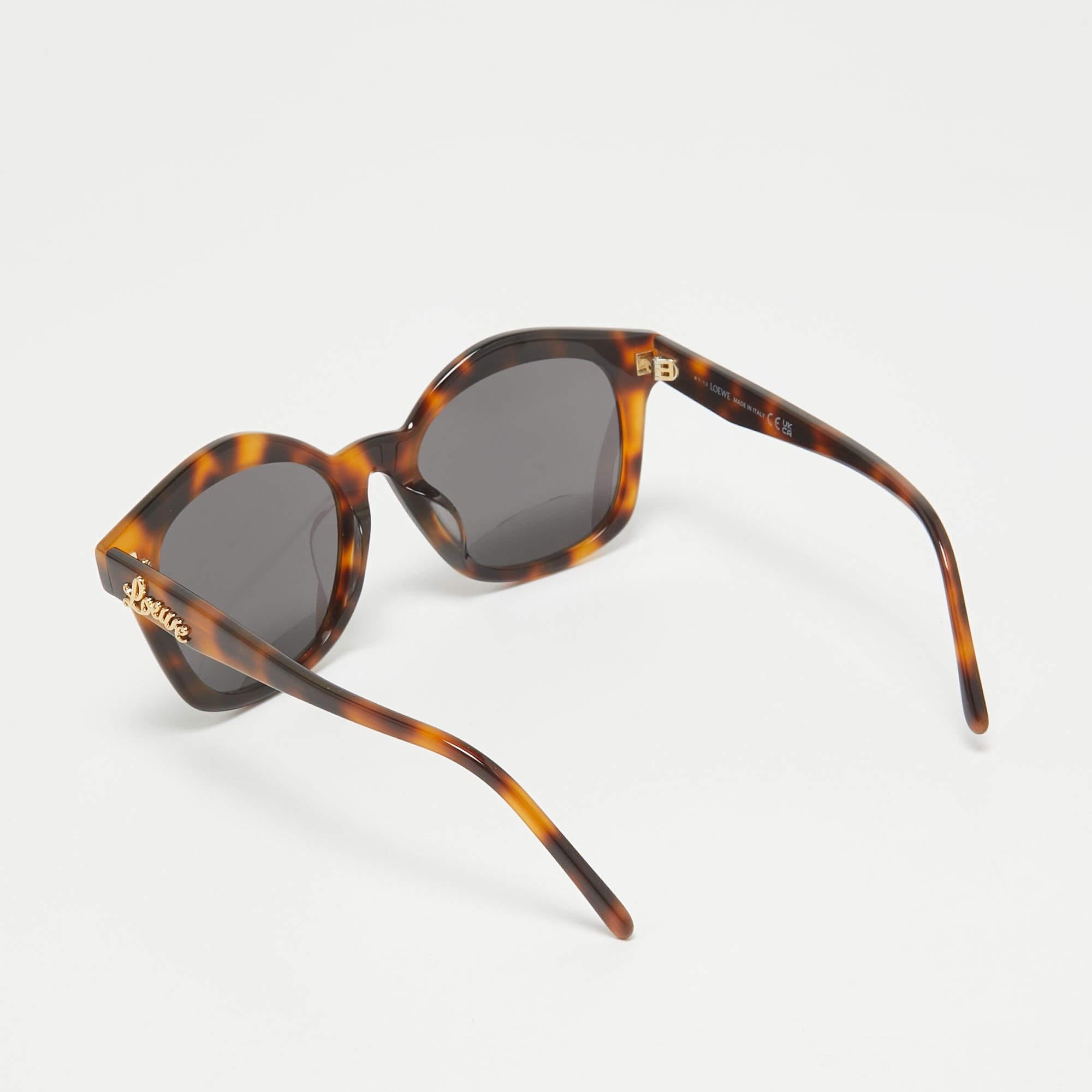Gray Loewe Havana LW40079U Curvy Square Sunglasses
