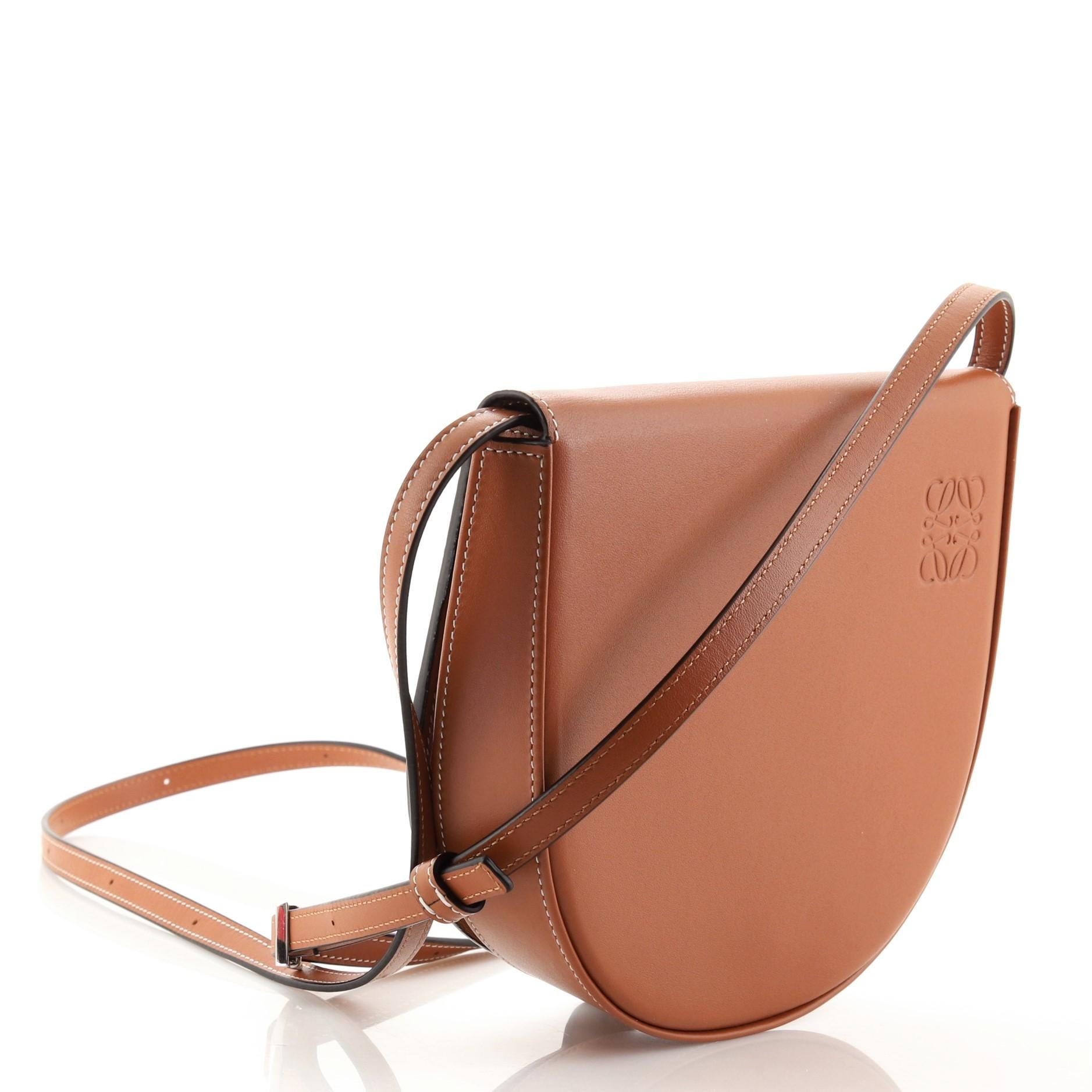 Brown Loewe Heel Crossbody Bag Leather Small