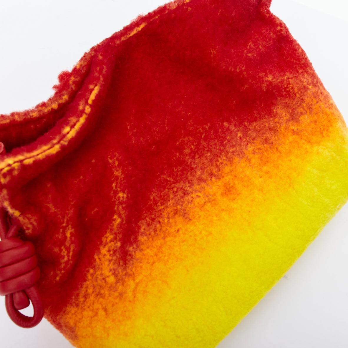 LOEWE Howls Moving Castle Flamenco Calcifer red yellow shearling clutch bag 3