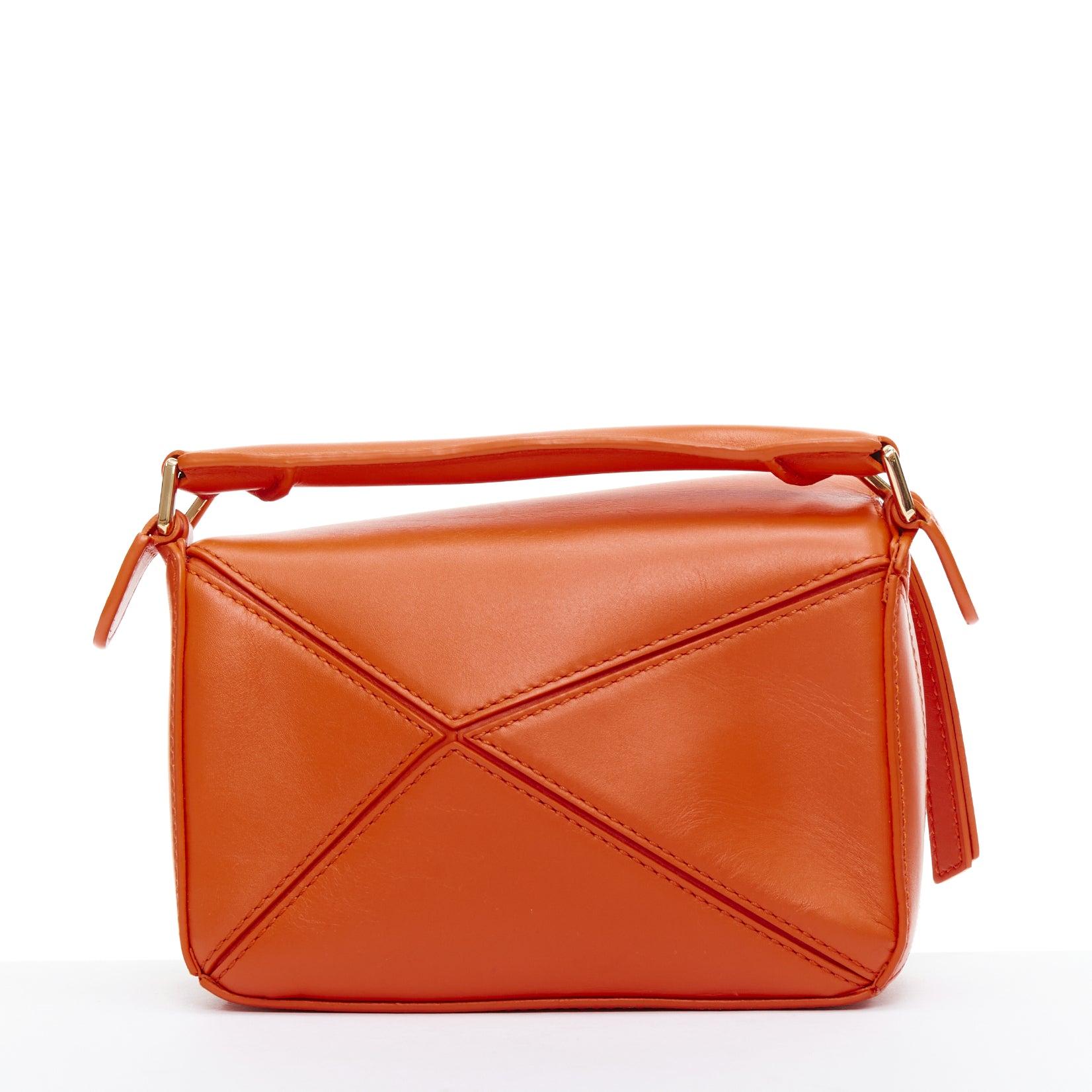 Women's LOEWE Howls Moving Castle Puzzle Calcifer orange mini puzzle bag For Sale