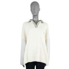 LOEWE  Elfenbein Wolle 2021 OVERSIZED POLO COLLAR Pullover L