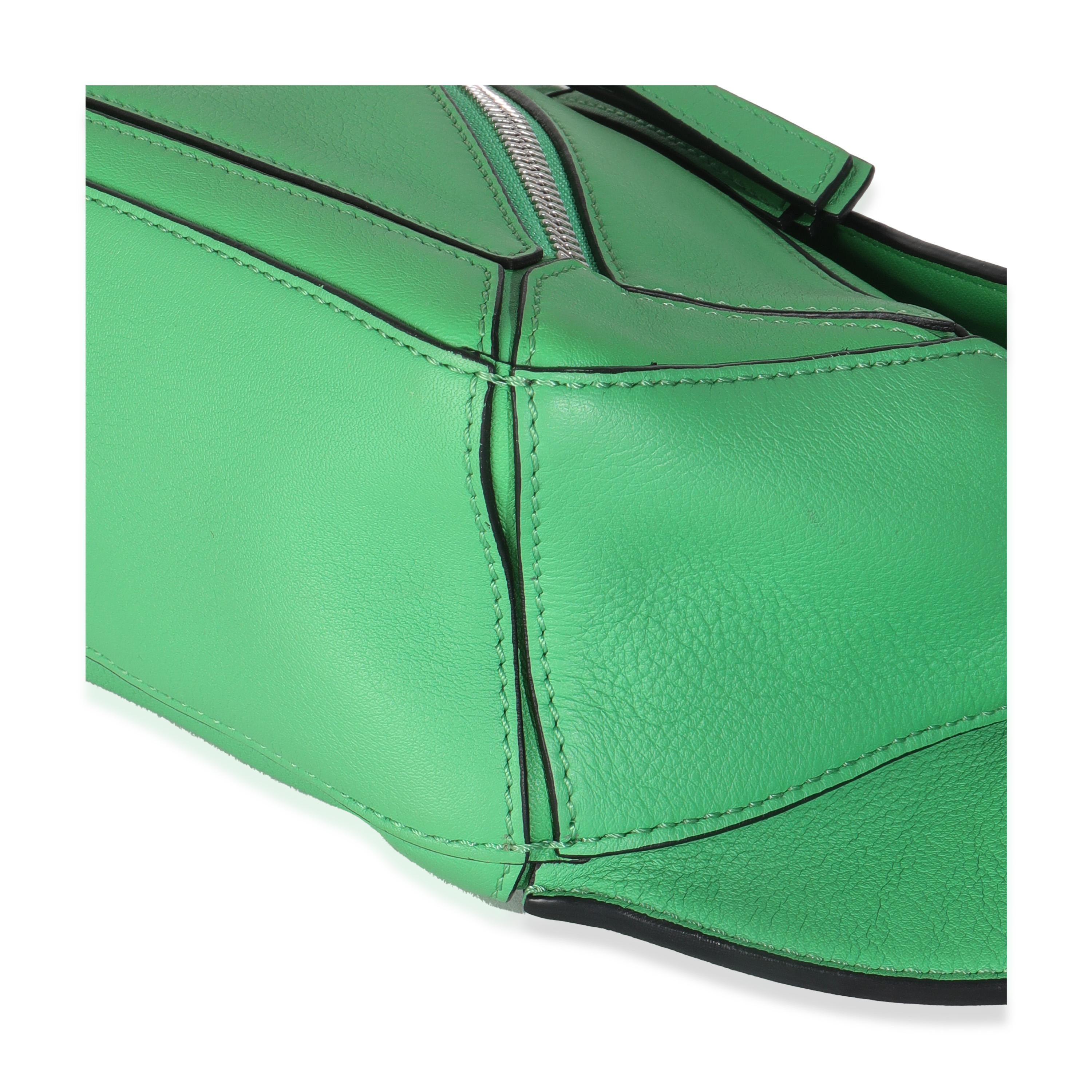 Loewe Jungle Green Calfskin Mini Puzzle Belt Bag For Sale 1