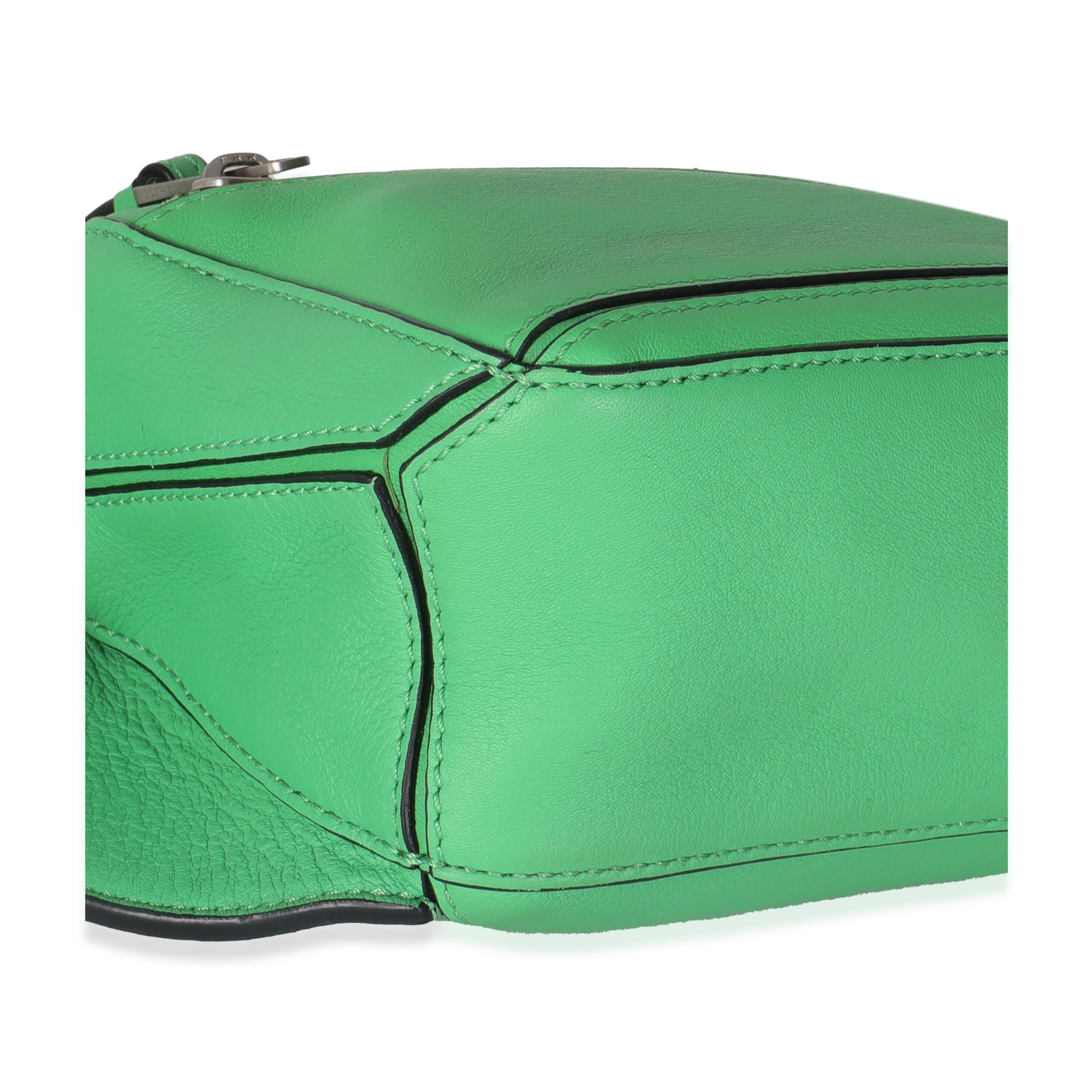 Loewe Jungle Green Calfskin Mini Puzzle Belt Bag For Sale 3