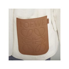Loewe JW Anderson Anagram giacca da lavoro in pelle di vitello marrone FR34 XS