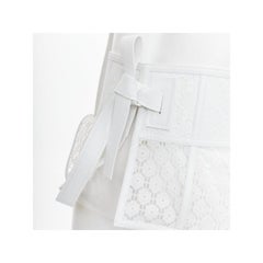 LOEWE JW ANDERSON Weißes Kalbsleder Spitze Schößchen Obi Krawatte Geformter Korsettgürtel S