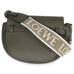 Loewe Khaki Calfskin Mini Gate Dual Bag