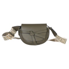 Loewe Khaki Calfskin Mini Gate Dual Bag