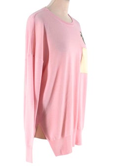 Loewe La Palme Pastel Pink Wool-Blend Knitted Jumper