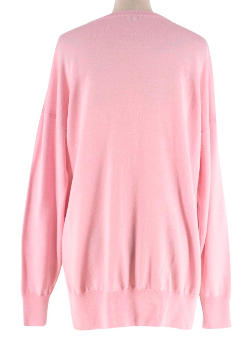 Loewe La Palme Pastellrosa Pullover aus Wollmischung mit Strick (Pink)